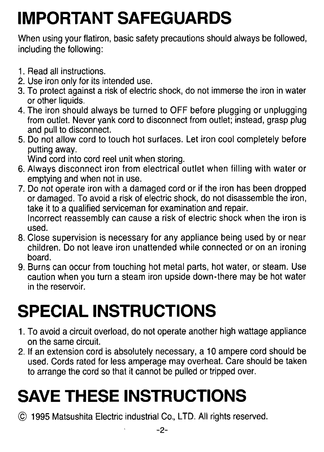 Panasonic NI-860R manual 