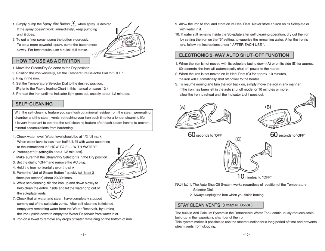 Panasonic NI-C55SR manual 