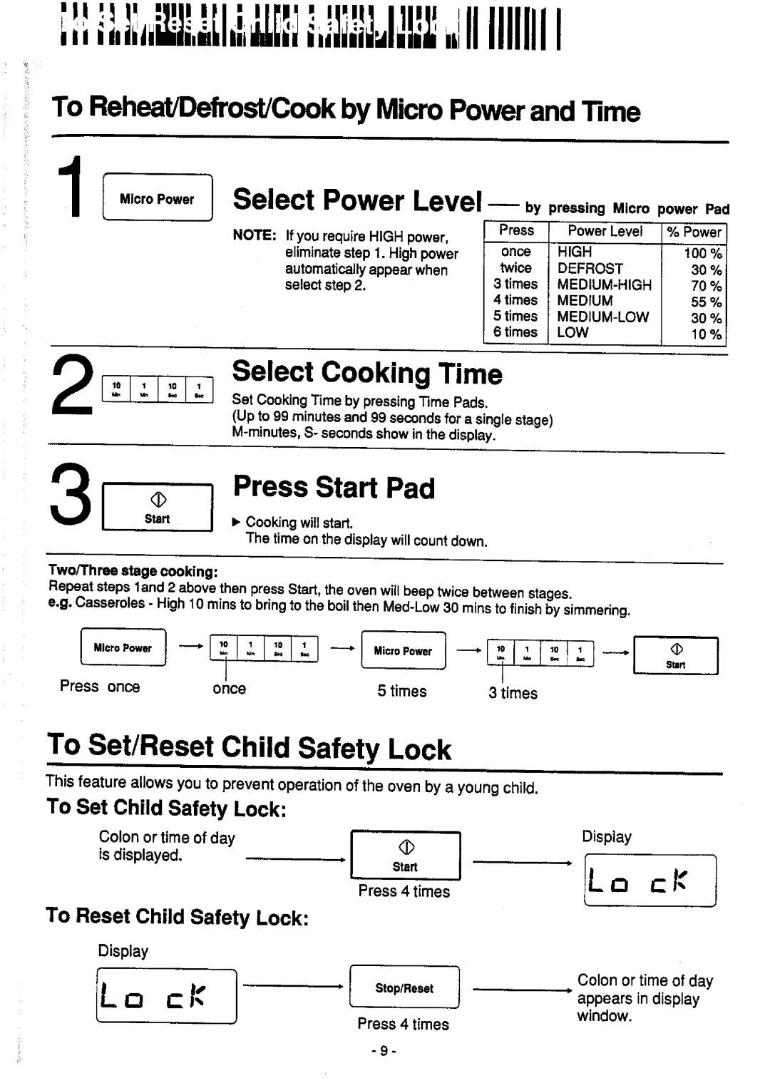 Panasonic NN-6752, NN-5752, NN-7852, NN-6852, NN-6712, NN-6702 manual 