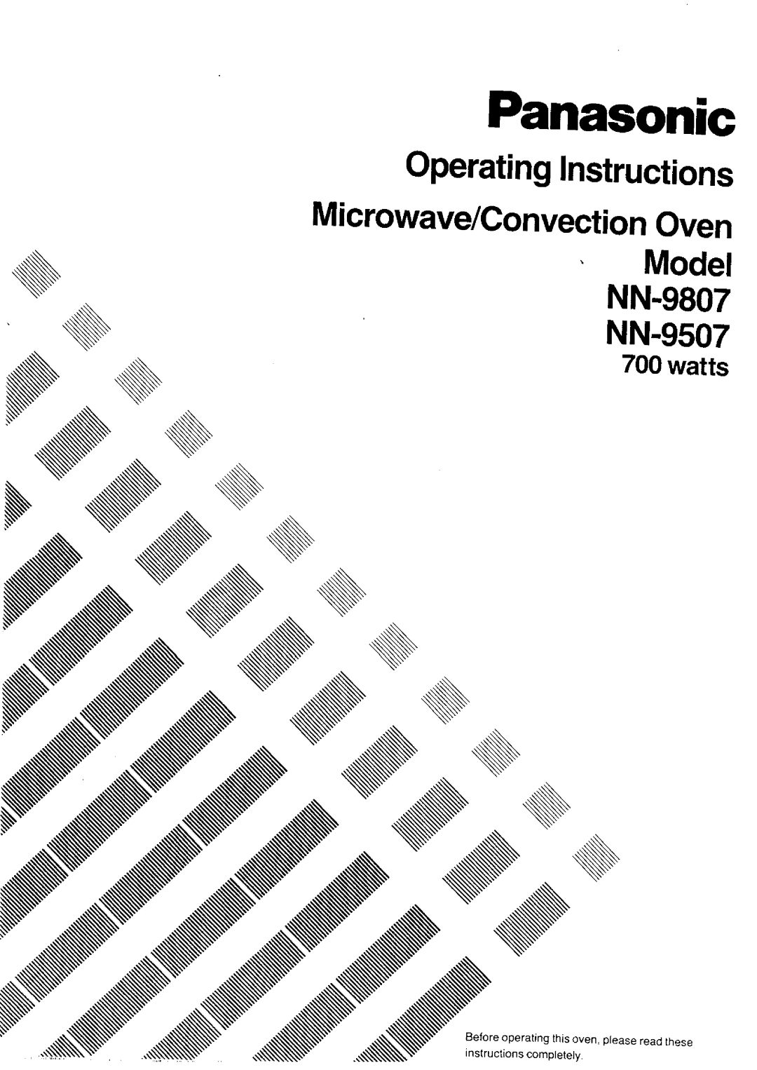 Panasonic NN-9807 manual 