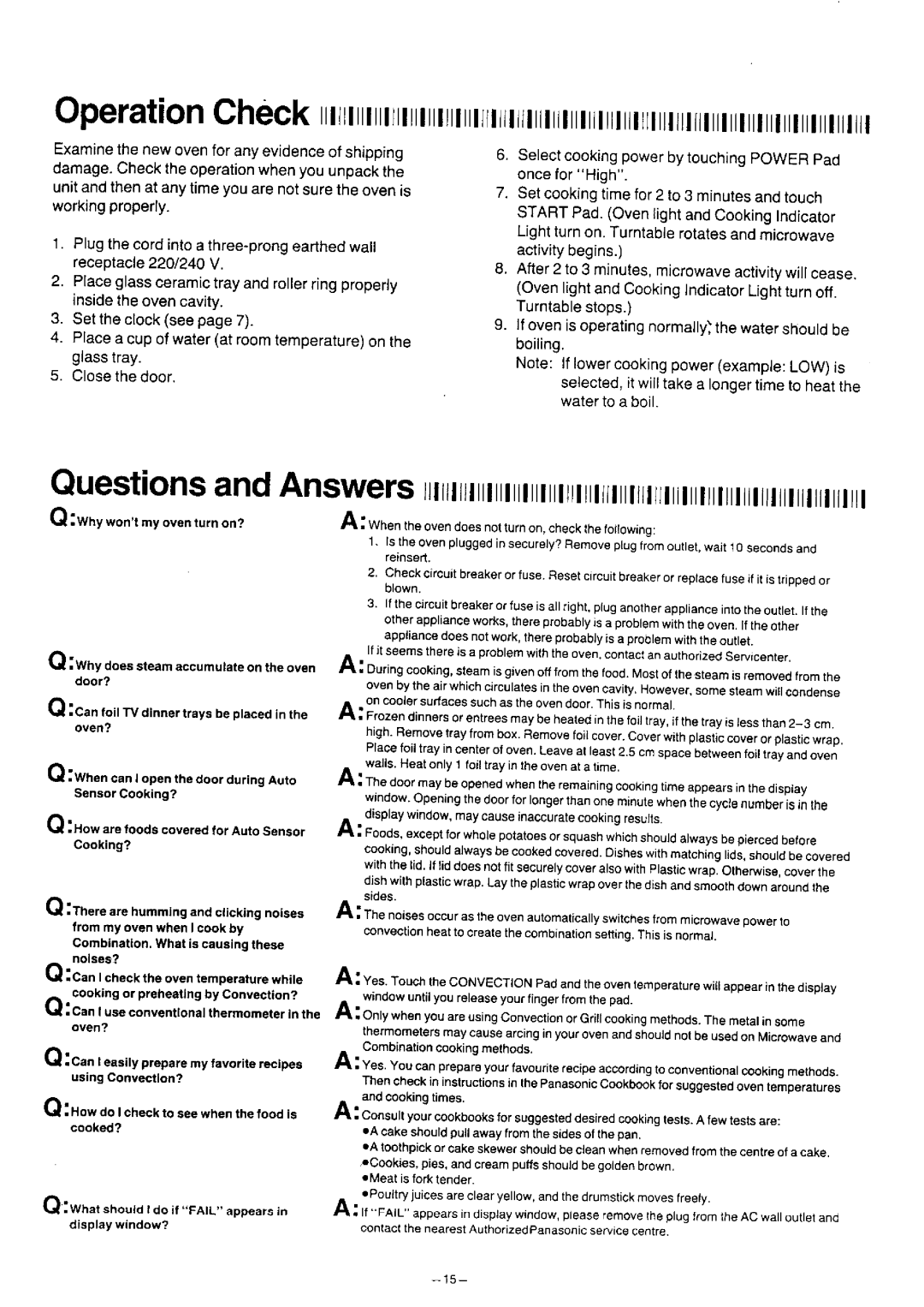 Panasonic NN-9807 manual 