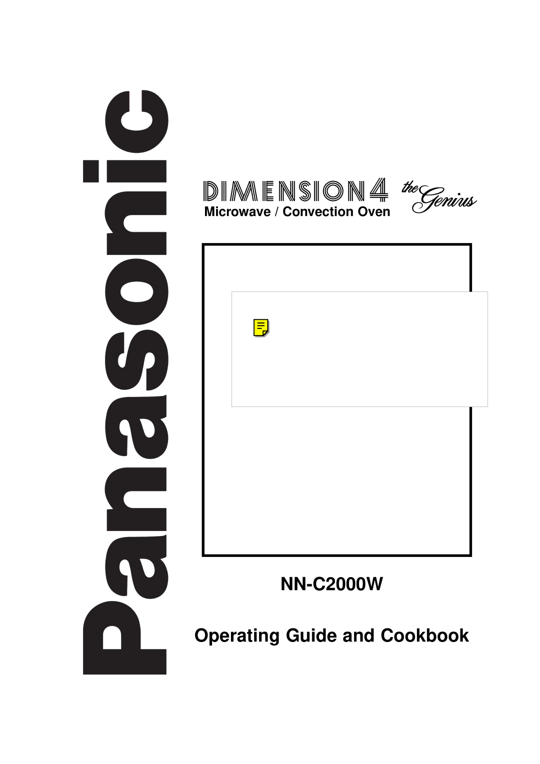 Panasonic manual NN-C2000W Operating Guide and Cookbook 