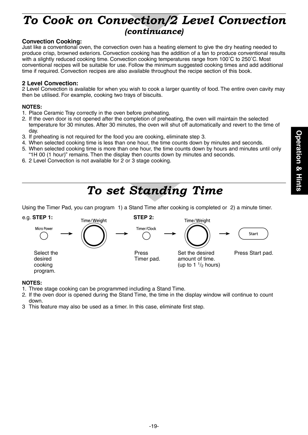 Panasonic NN-CD997S, NN-CD987W operating instructions To set Standing Time, Step 