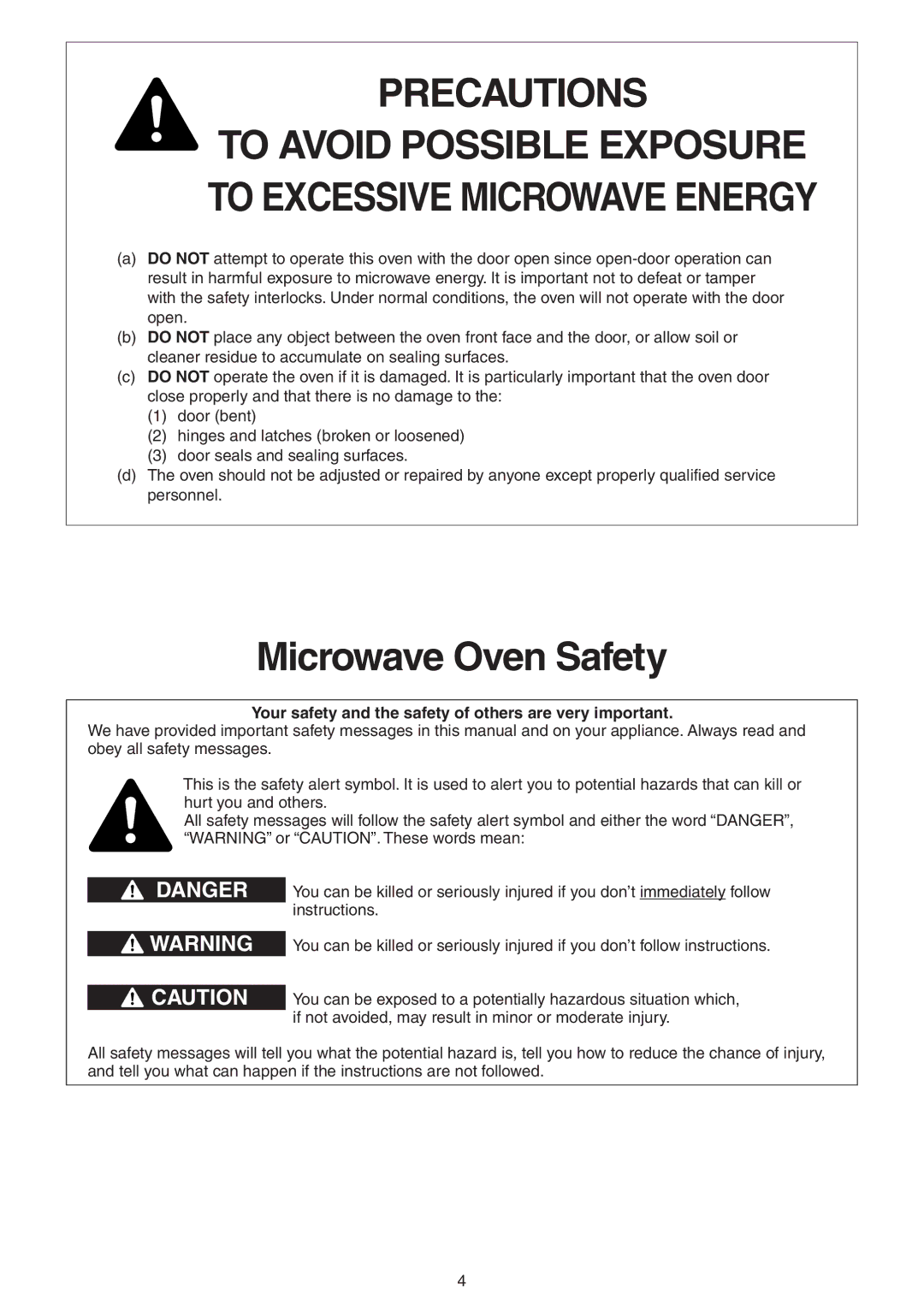 Panasonic NN-CD989S manual Microwave Oven Safety, Your safety and the safety of others are very important 