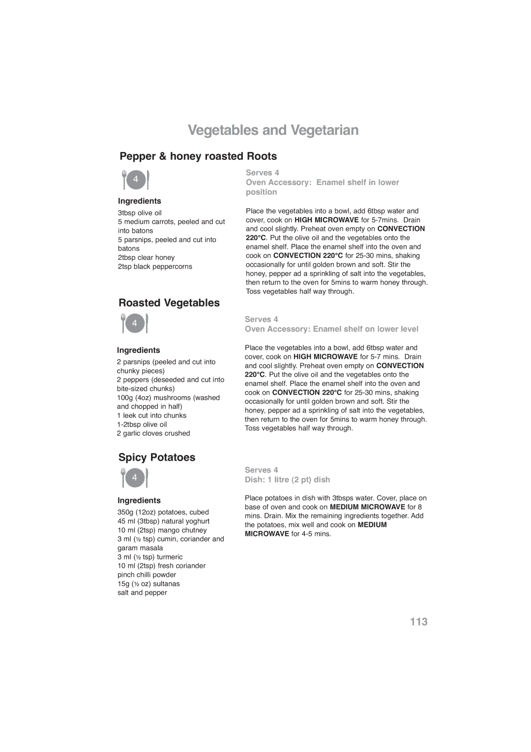 Panasonic NN-CF778S, NN-CF768M operating instructions Pepper & honey roasted Roots, Roasted Vegetables, Spicy Potatoes 