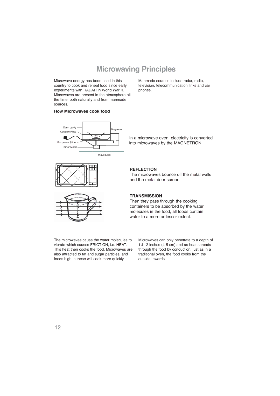 Panasonic NN-CF768M, NN-CF778S operating instructions Microwaving Principles, How Microwaves cook food 