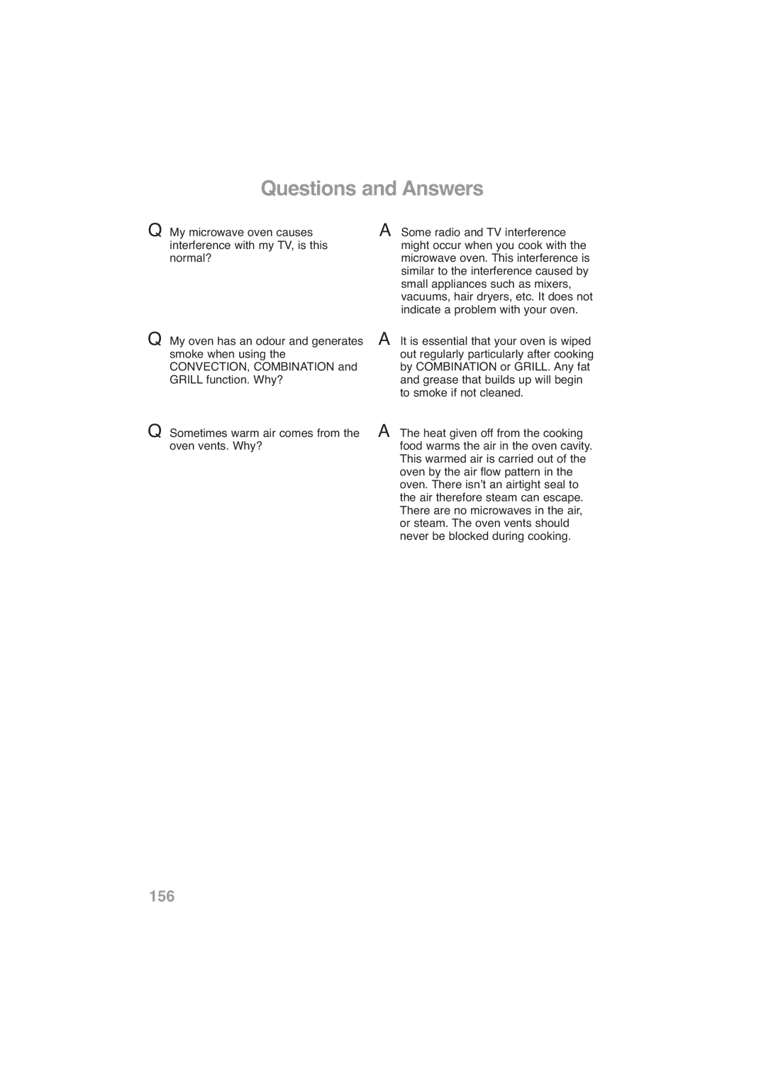 Panasonic NN-CF768M, NN-CF778S operating instructions Questions and Answers 