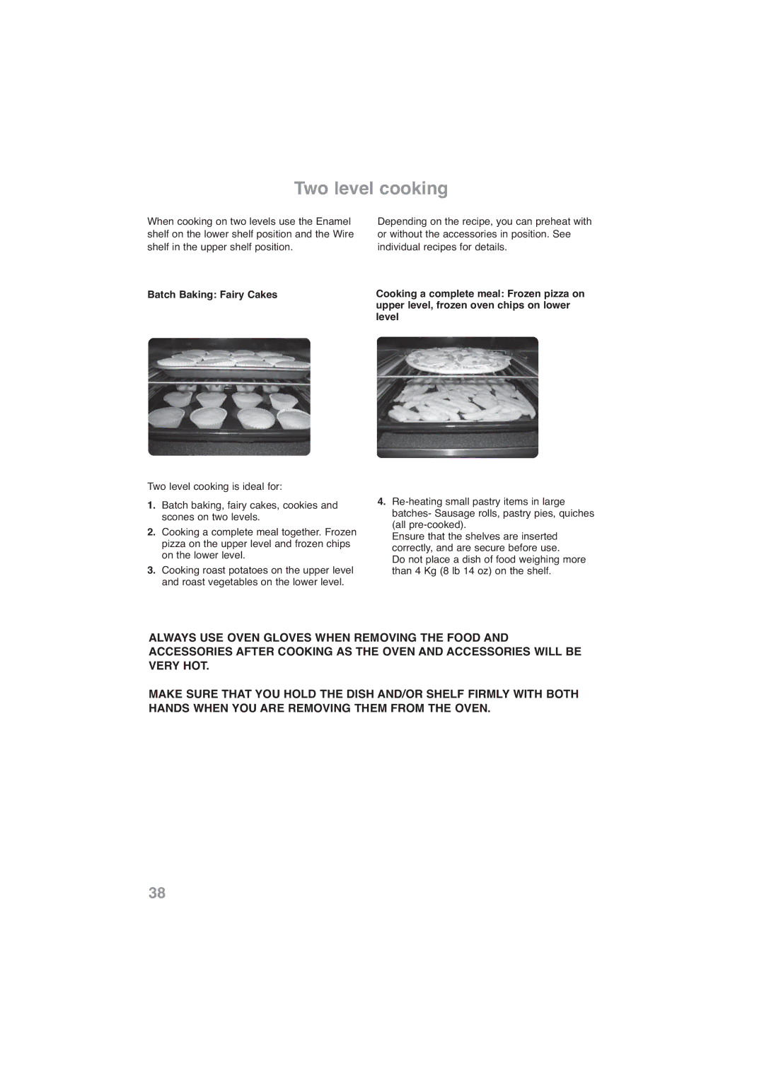 Panasonic NN-CF768M, NN-CF778S operating instructions Two level cooking, Batch Baking Fairy Cakes 