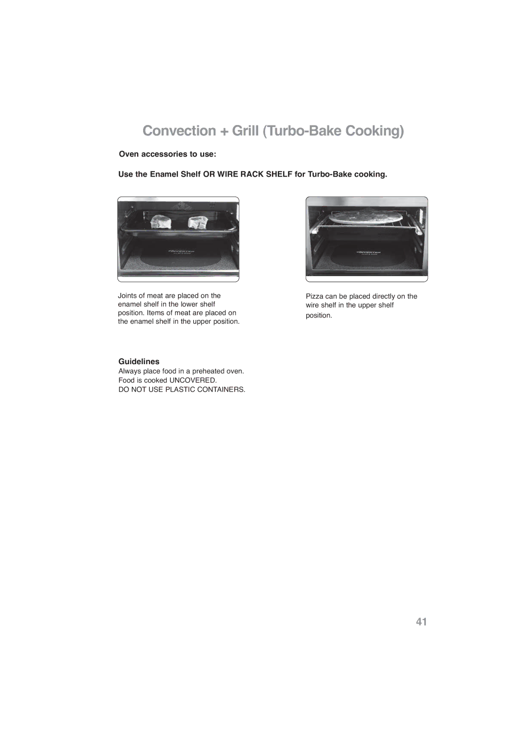 Panasonic NN-CF778S, NN-CF768M operating instructions Do not USE Plastic Containers 