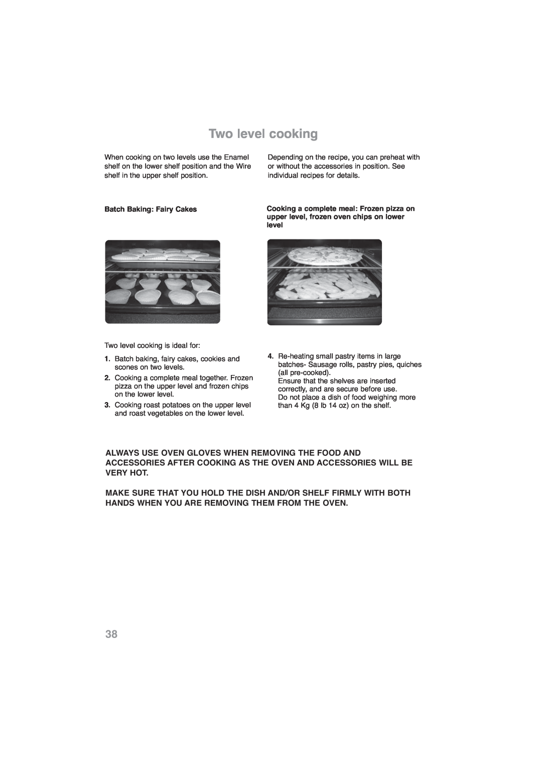 Panasonic NN-CF768M, NN-CF778S operating instructions Two level cooking, Batch Baking: Fairy Cakes 