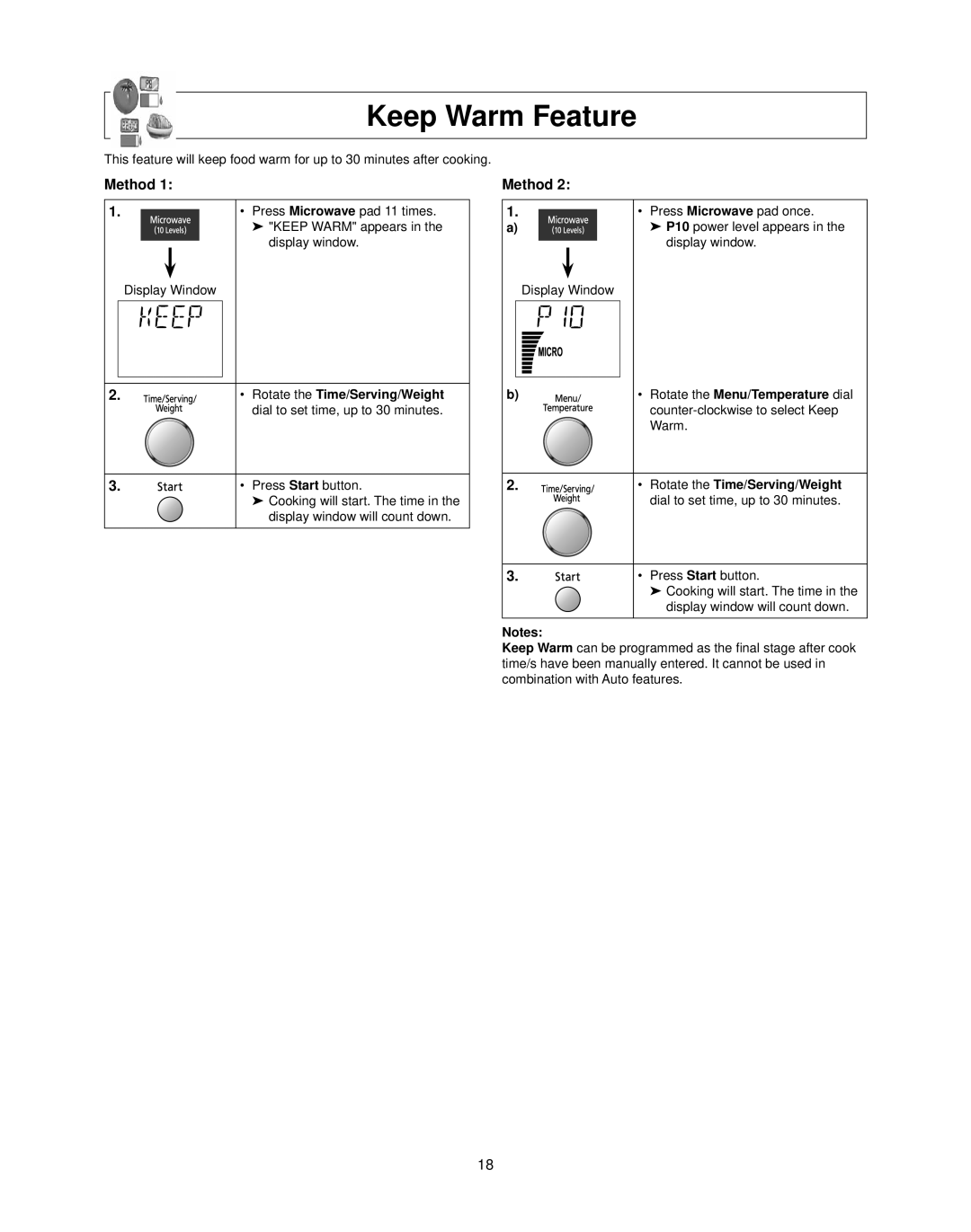 Panasonic NN-CS597S operating instructions Keep Warm Feature 