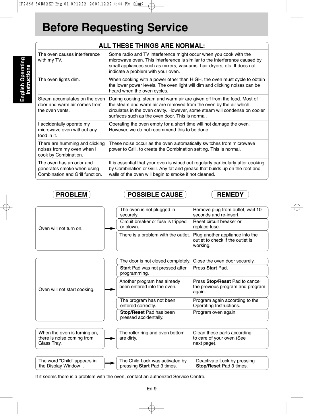 Panasonic NN-G335WF manual Before Requesting Service, ALL These Things are Normal 