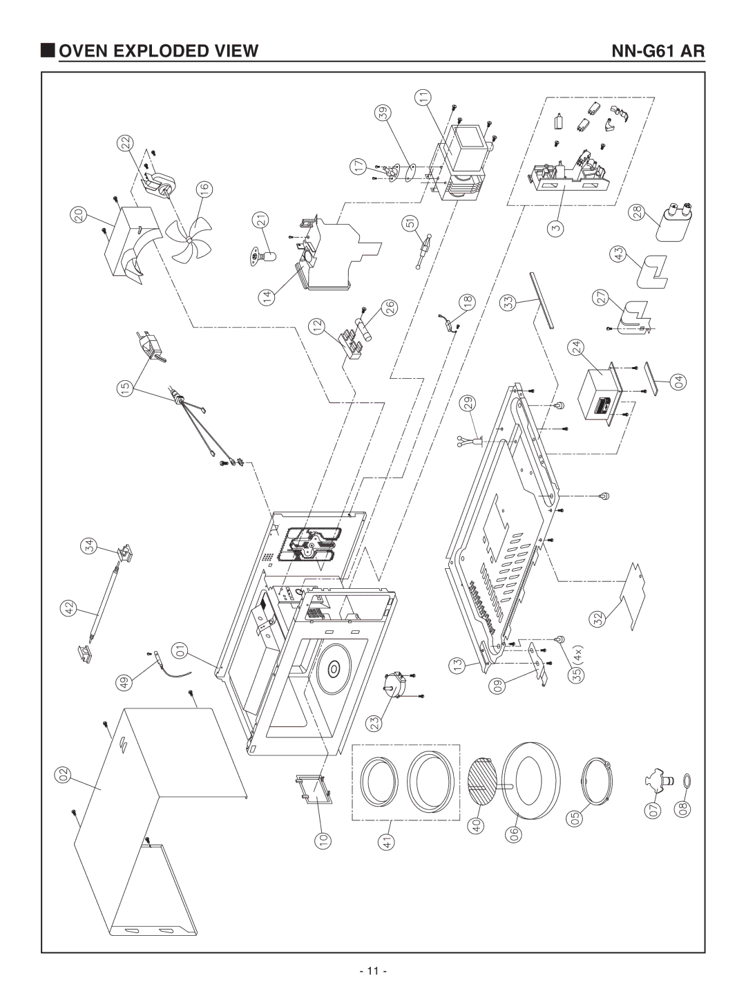 Panasonic NN-G61 AR service manual Oven Exploded View 