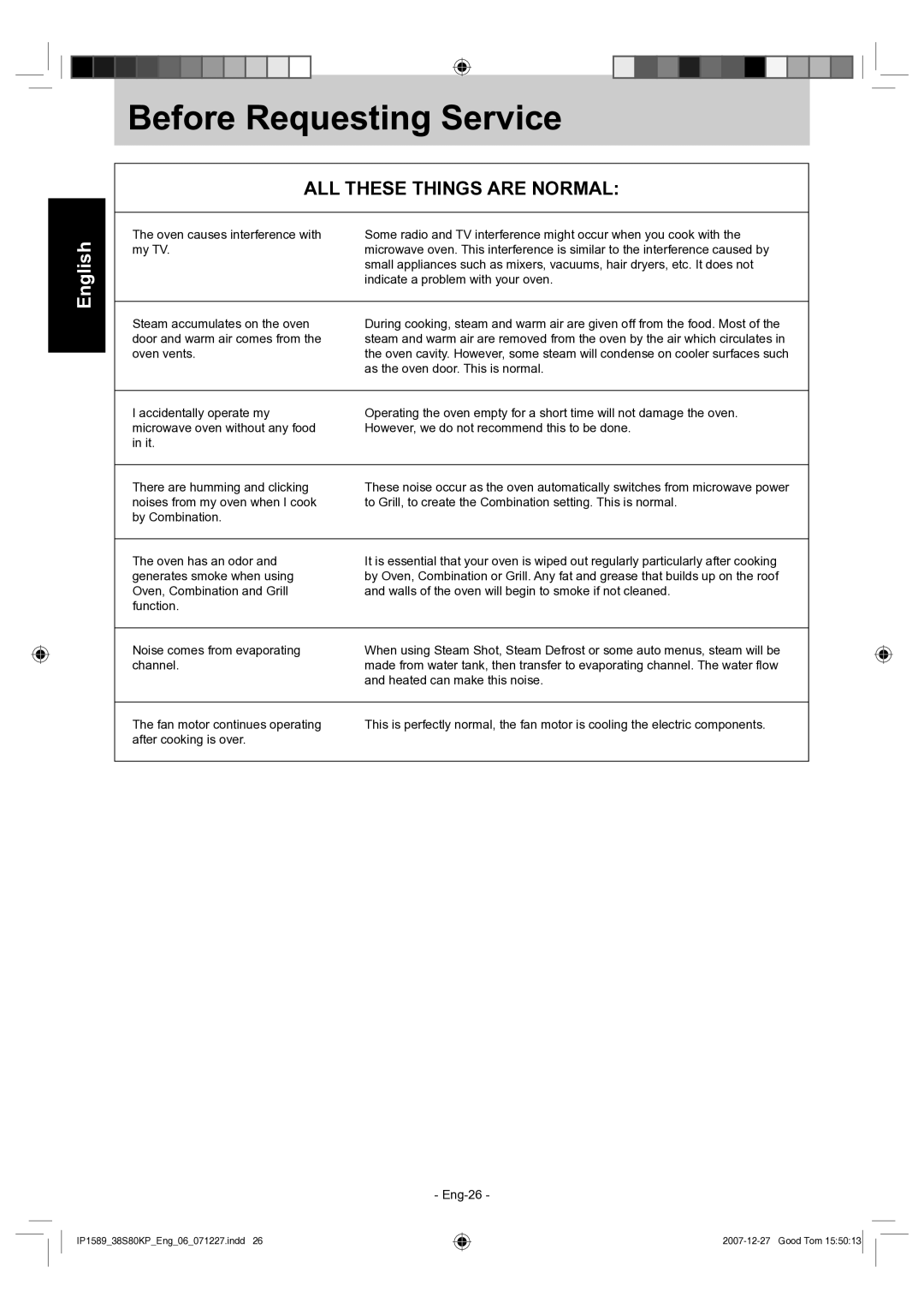 Panasonic NN-GS597M operating instructions Before Requesting Service, ALL These Things are Normal 