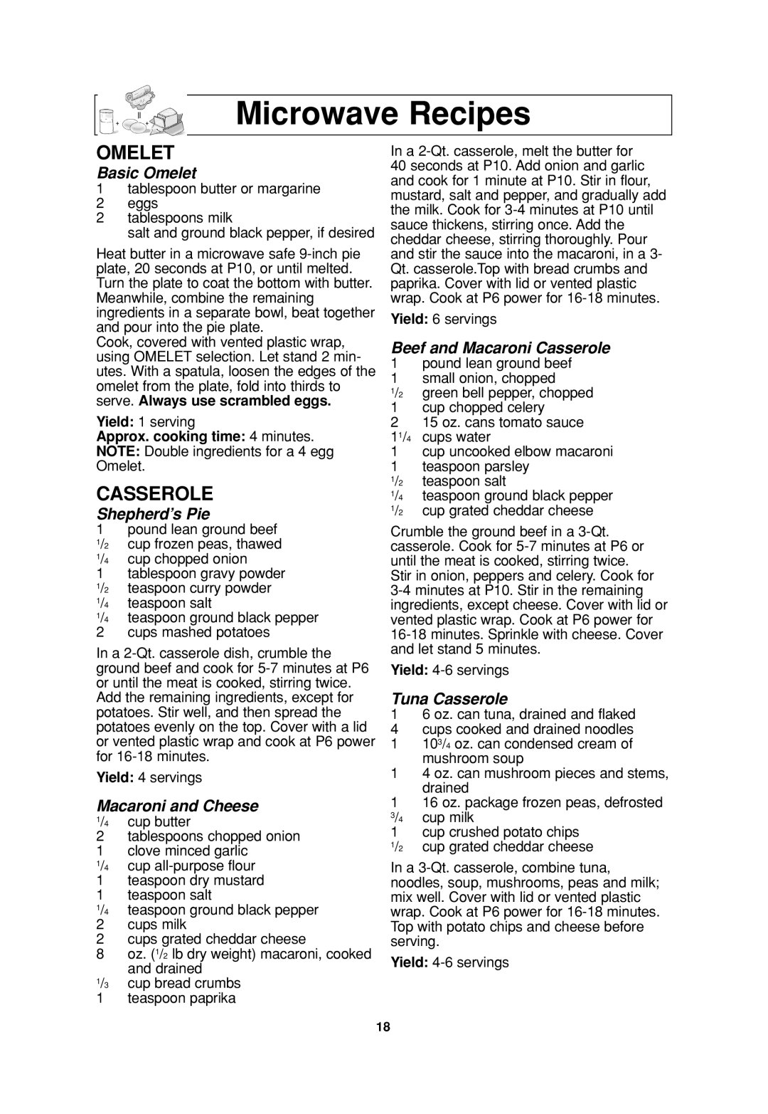 Panasonic NN-H965WF, NN H735, NN-SN776, NN-H765WF Microwave Recipes, Omelet, Casserole, Approx. cooking time 4 minutes 