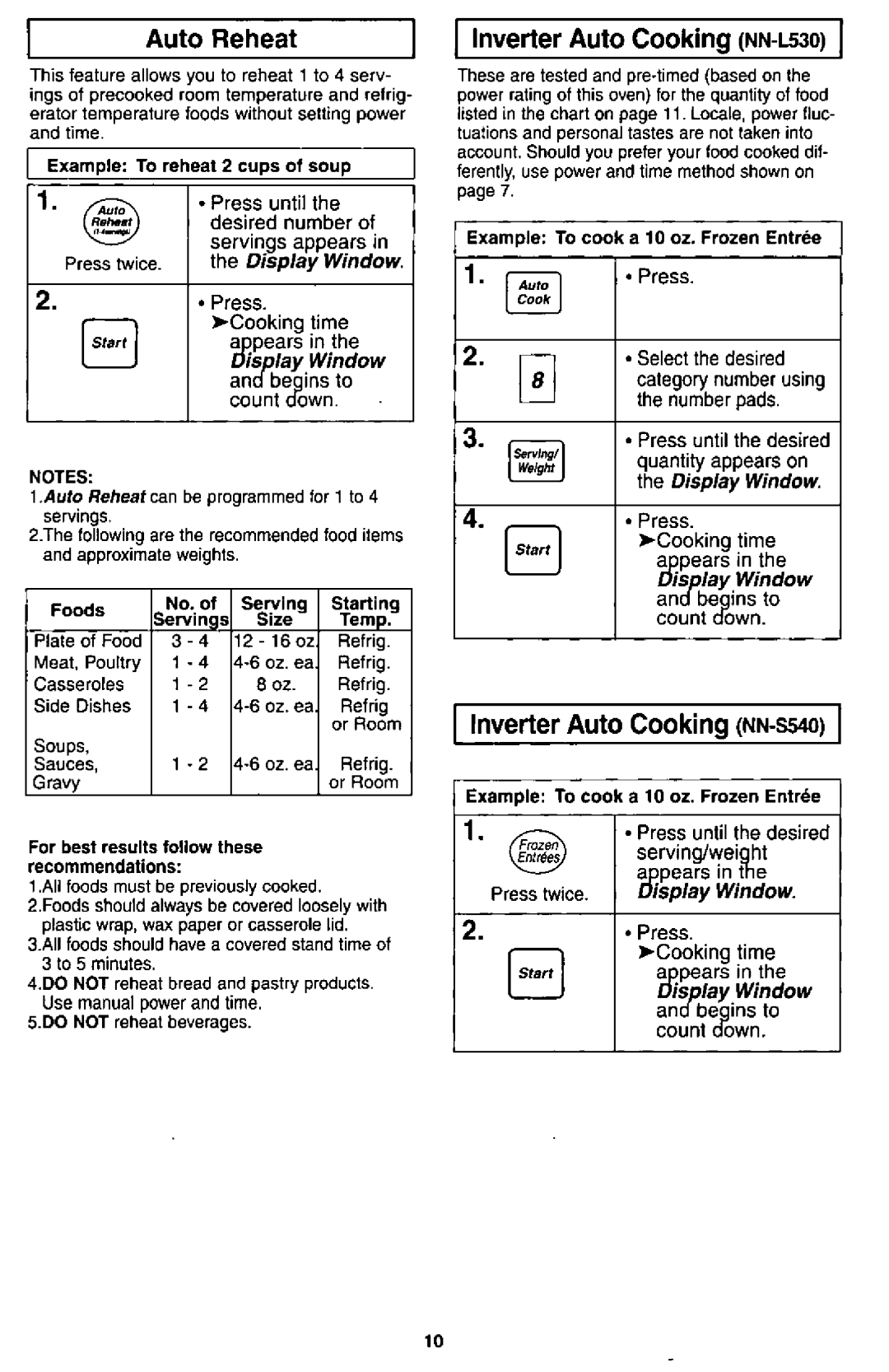 Panasonic NN-L530, NNS540 manual 