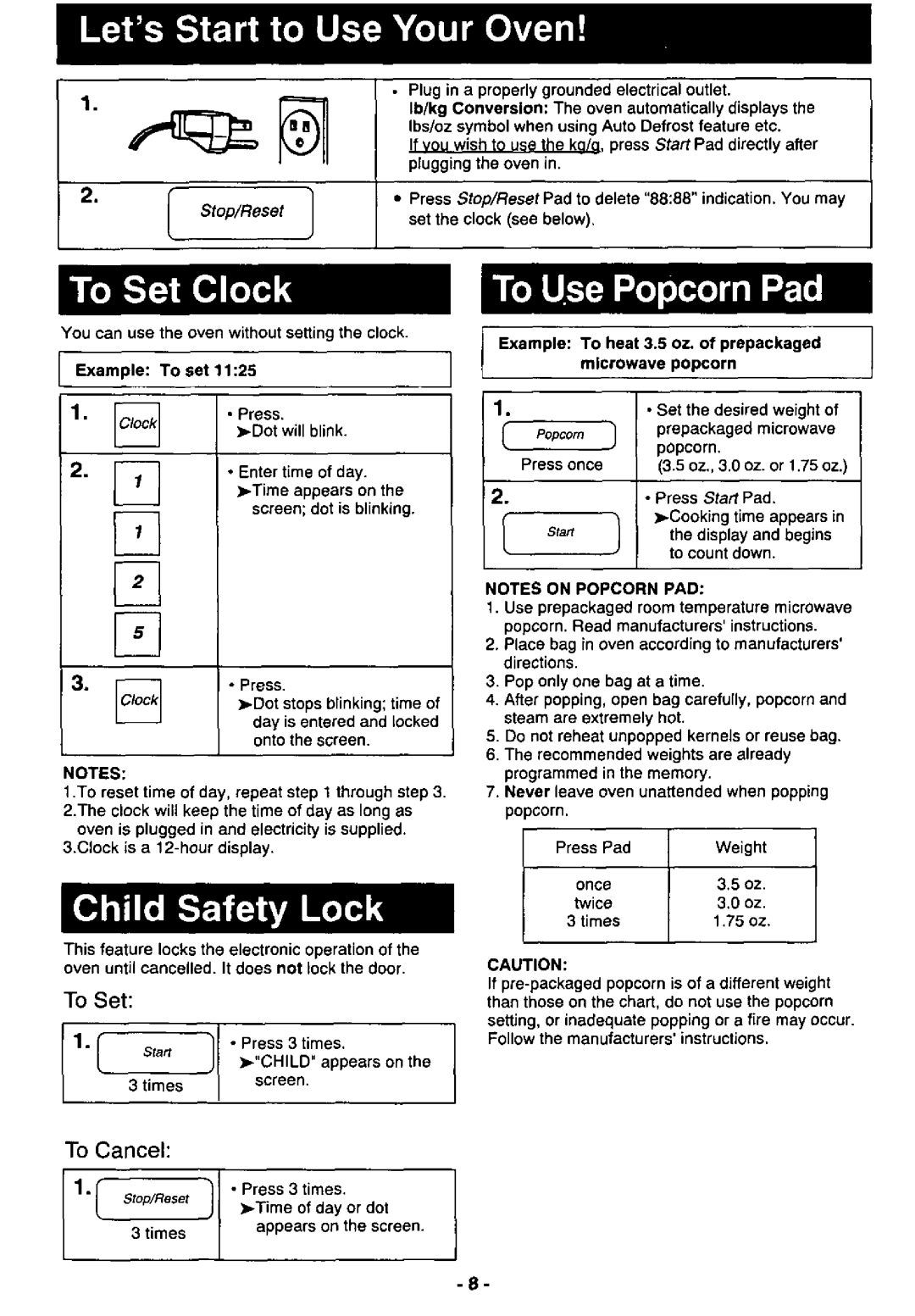 Panasonic NN-L526, NN-L736, NN-L726, NN-L536 manual 