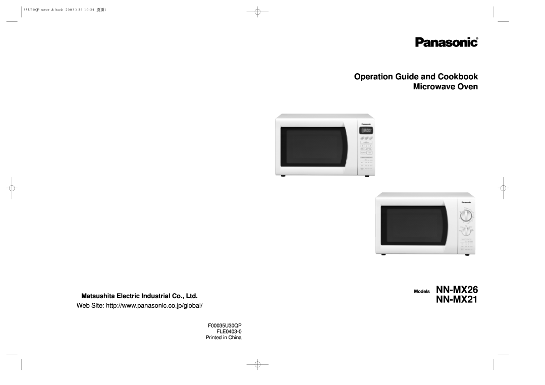 Panasonic NN-MX21 manual Models NN-MX26, Operation Guide and Cookbook Microwave Oven 