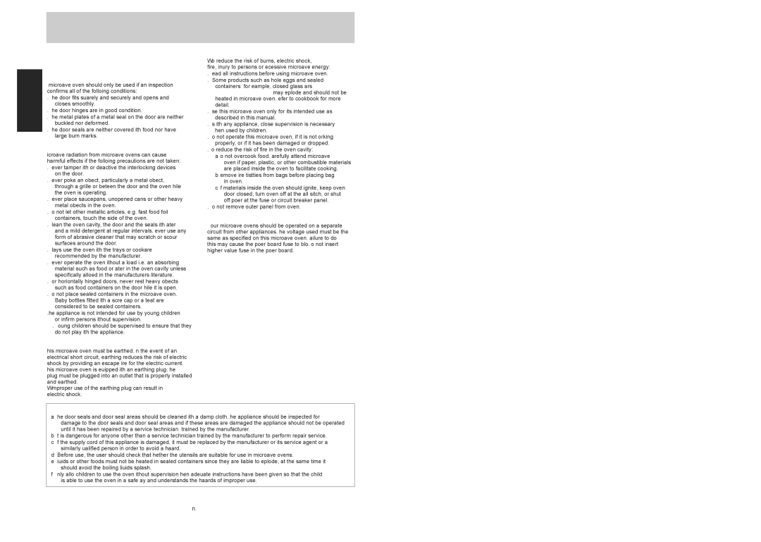 Panasonic NN-S235WF, NN-S215WF manual Safety Instructions, Important Instructions 