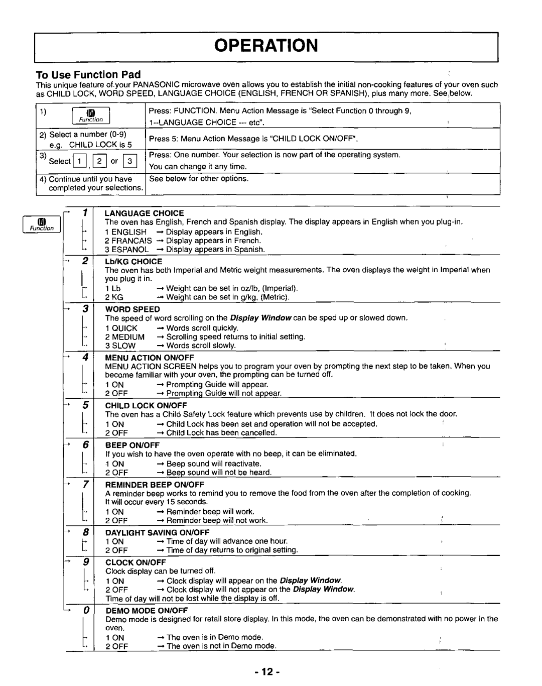 Panasonic NN-S262, NN-S252 manual 