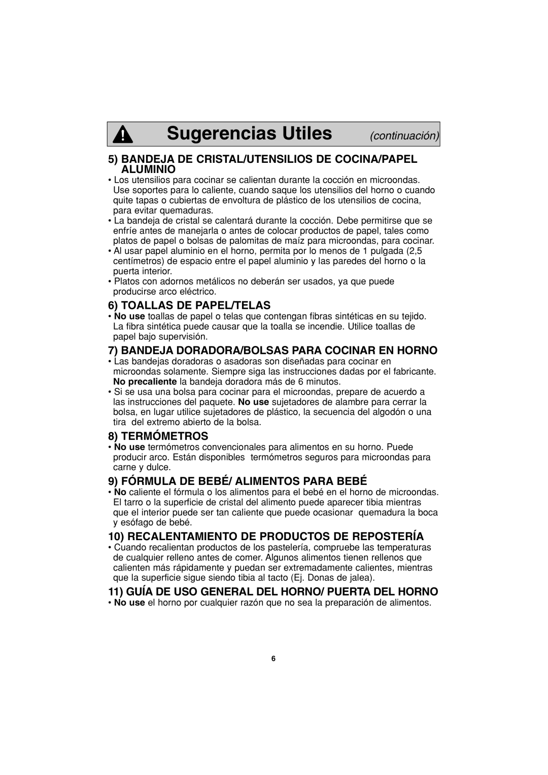 Panasonic NN-S443 Bandeja DE CRISTAL/UTENSILIOS DE COCINA/PAPEL Aluminio, Toallas DE PAPEL/TELAS, Termómetros 