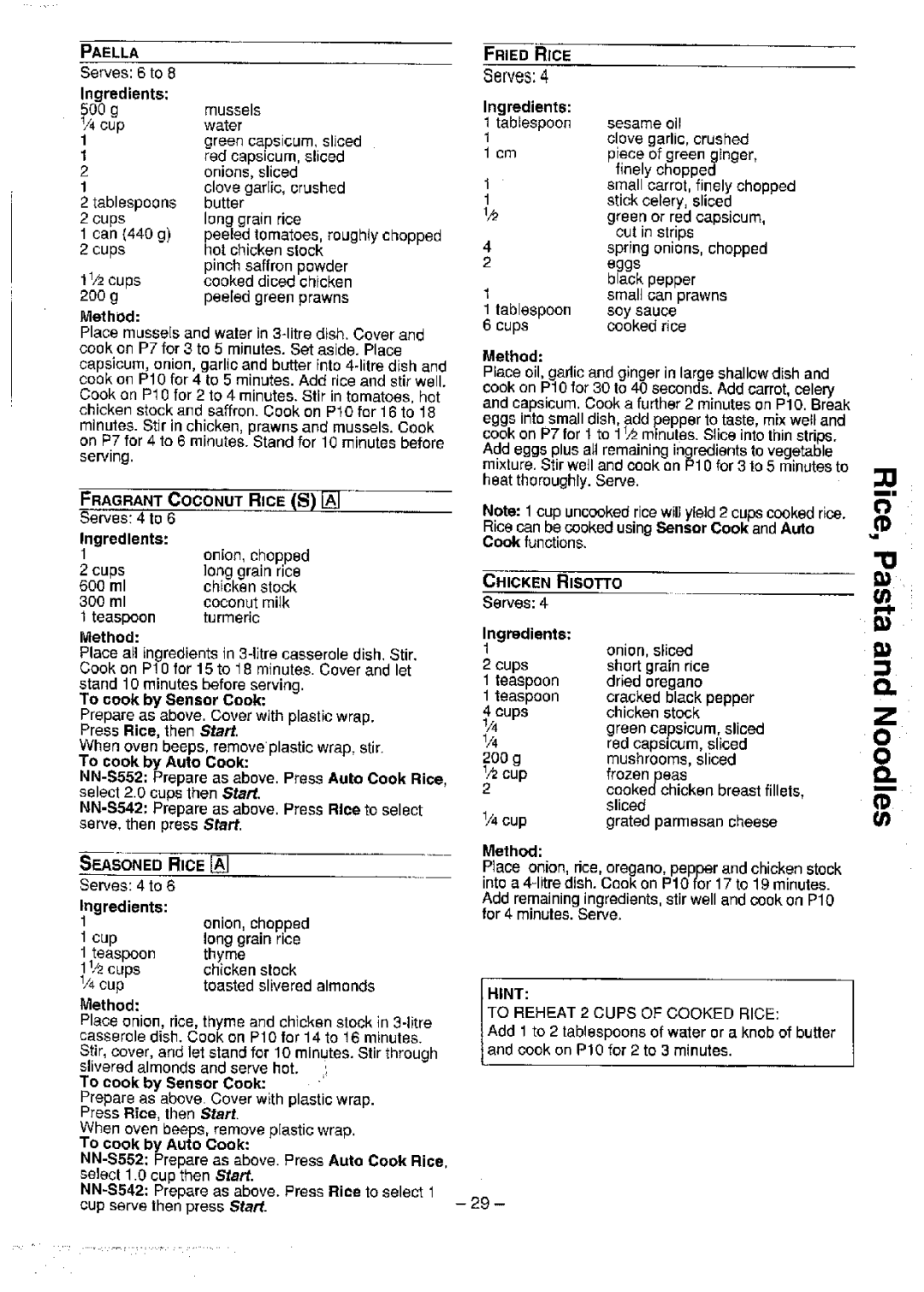 Panasonic NN-S542, NN-S552 manual 