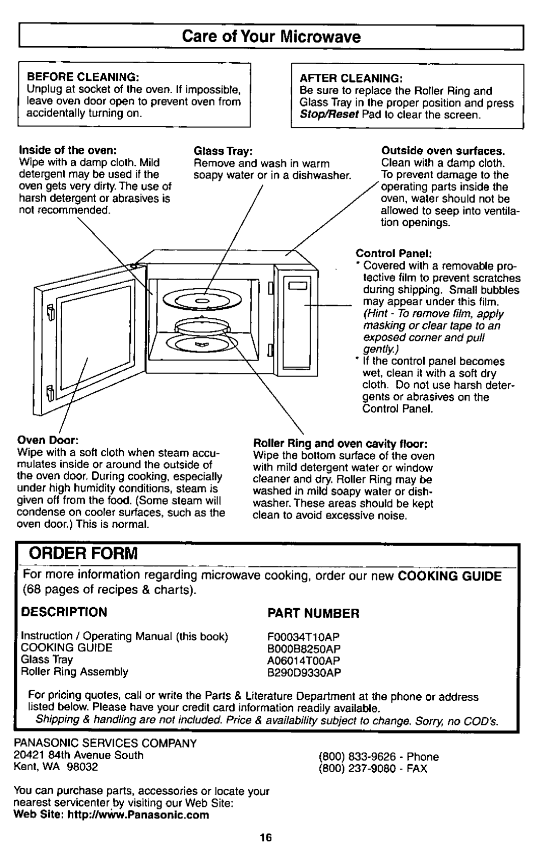 Panasonic NN-S550 manual 