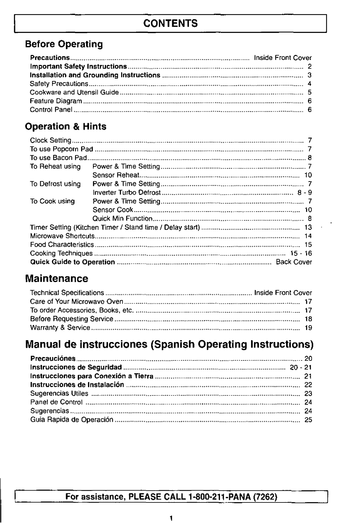 Panasonic NN-S560 manual 