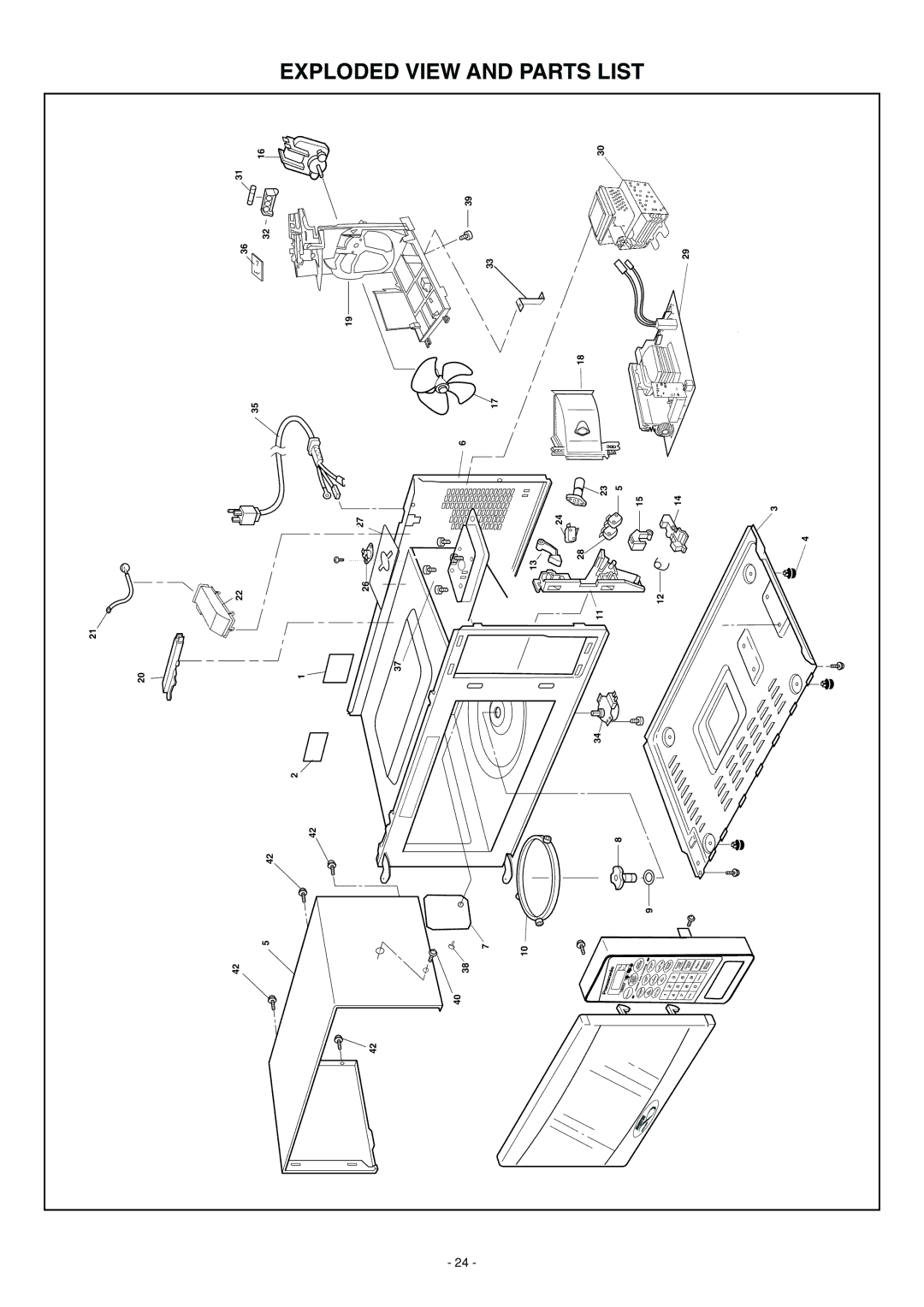 Panasonic NN-S560WF, NN-S560BF, NN-L530BF service manual Exploded View and Parts List 