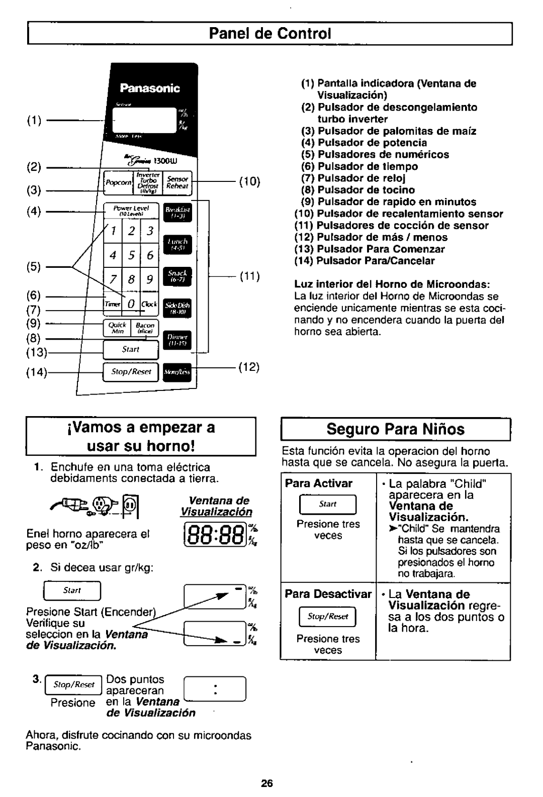 Panasonic NN-S562, NN-S592 manual 