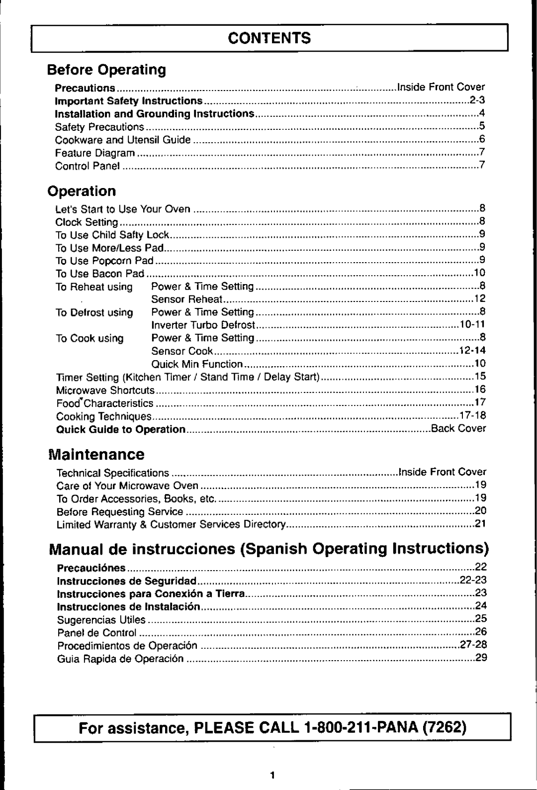 Panasonic NN-S592, NN-S562 manual 