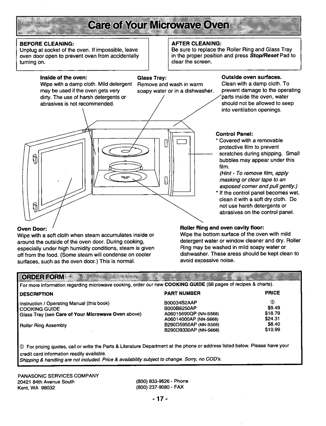 Panasonic NNS668, NN-S568 manual 