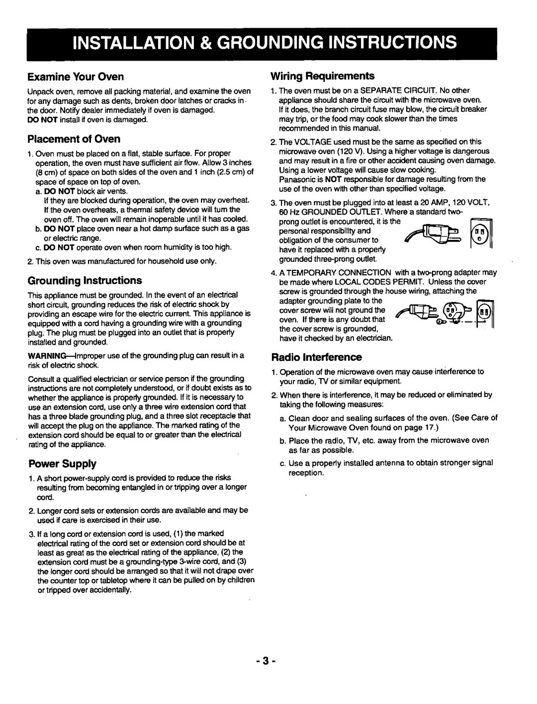 Panasonic NNS668, NN-S568 manual 