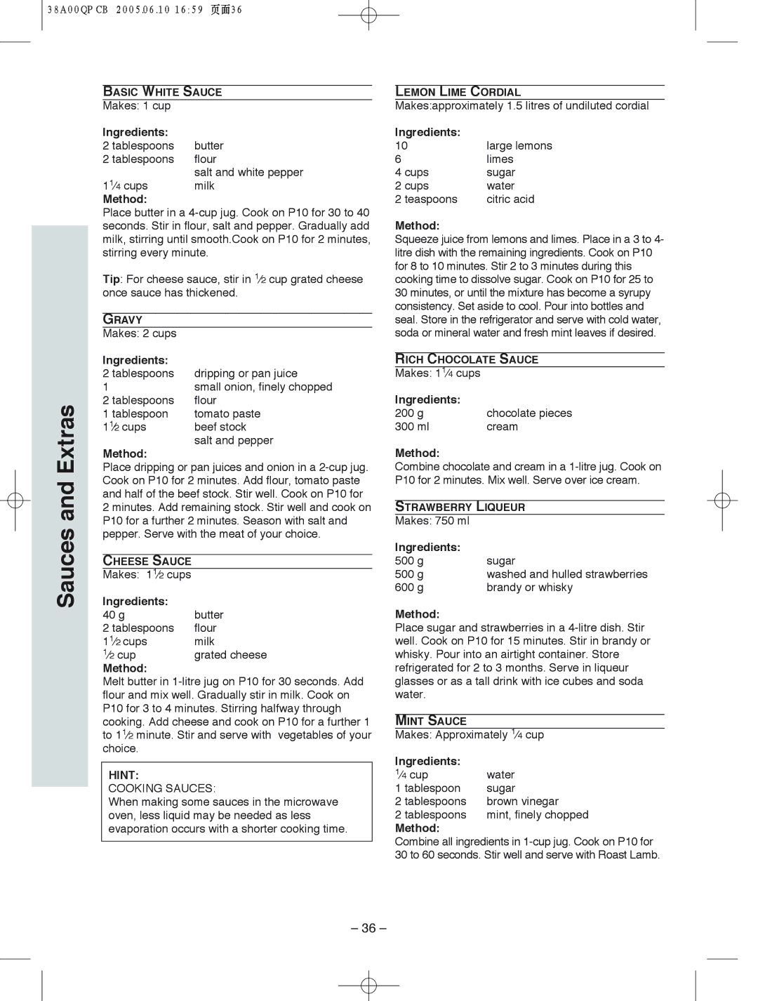 Panasonic NN-S555, NN-S575, NN-S565 manual Extras 