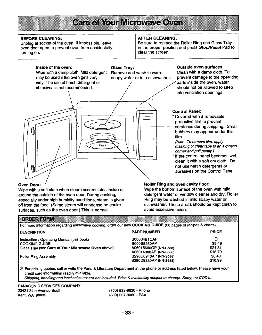 Panasonic NN-S688, NN-S588 manual 