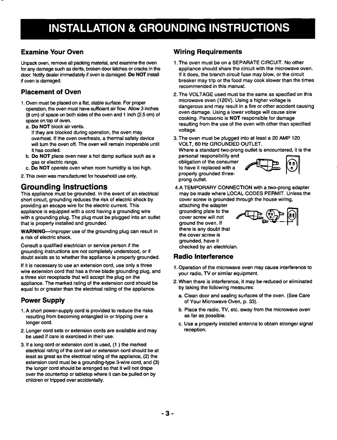 Panasonic NN-S688, NN-S588 manual 