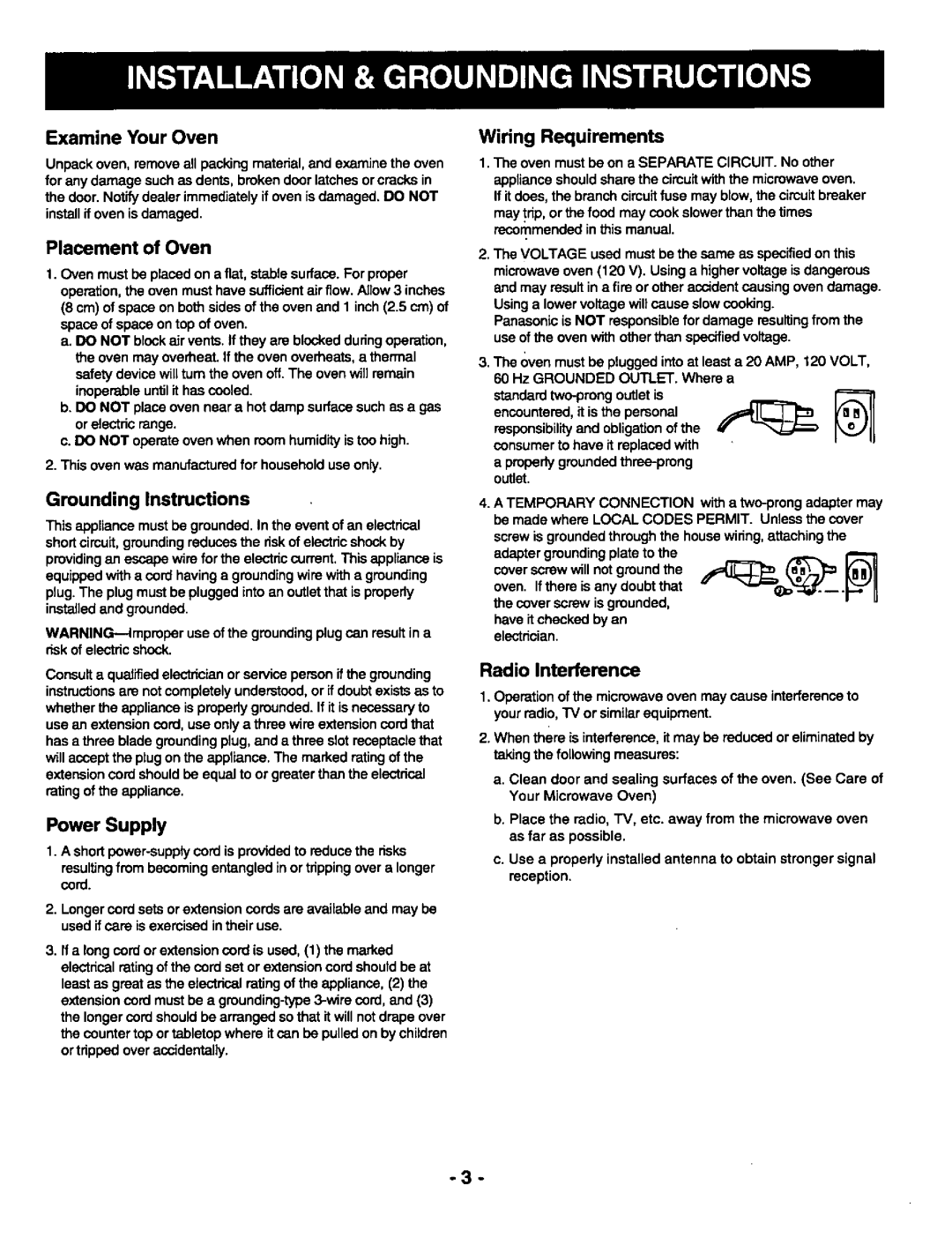 Panasonic NN-S558, NN-S658 manual 