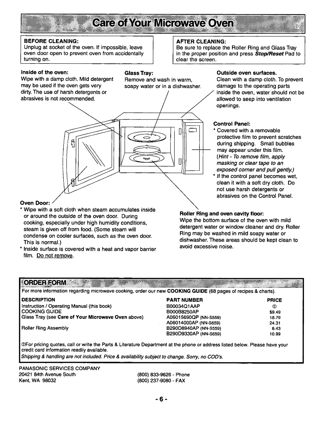 Panasonic NN-S659 manual 