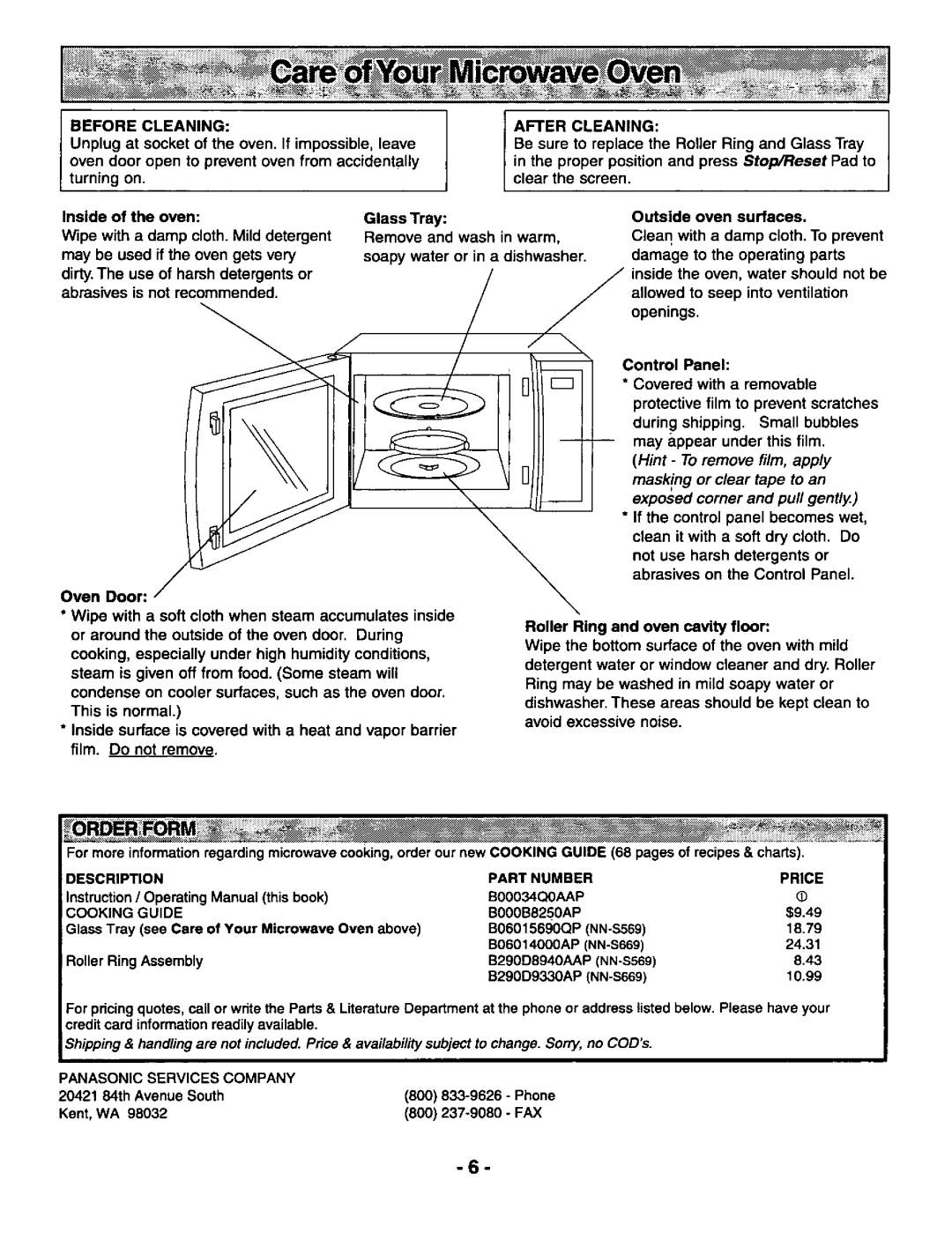 Panasonic NN-S669, NN-S569 manual 