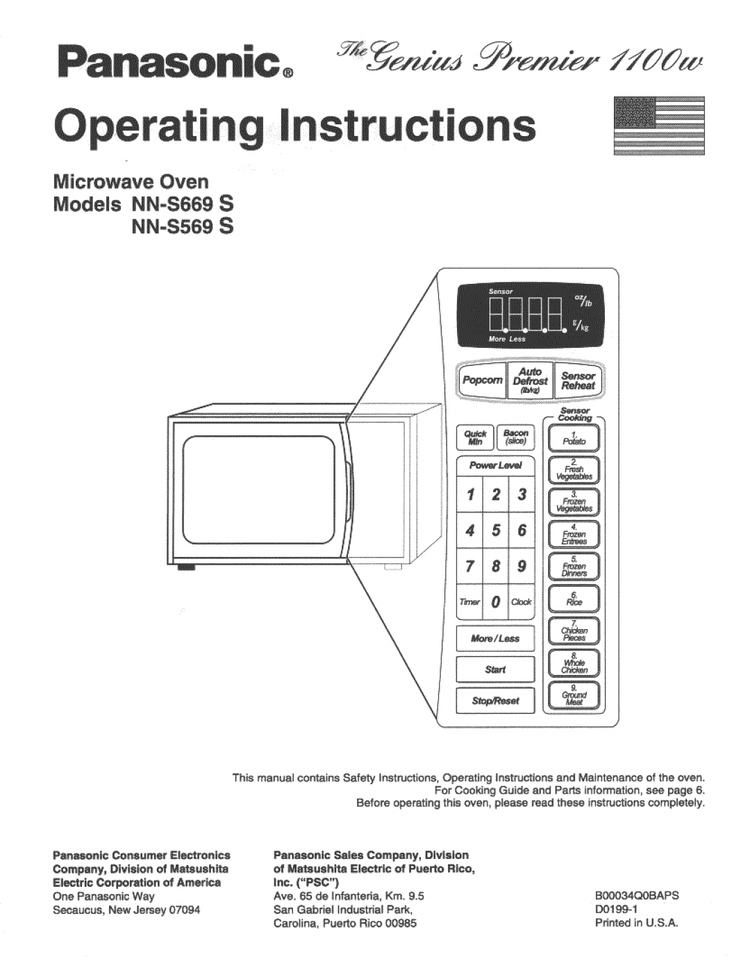 Panasonic NN-S569 S, NN-S669 S manual 