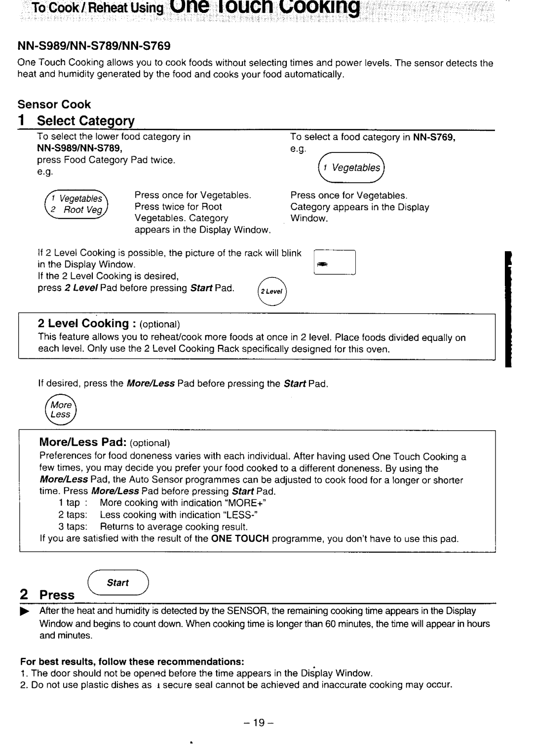 Panasonic NN-S769, NN-S759 manual 