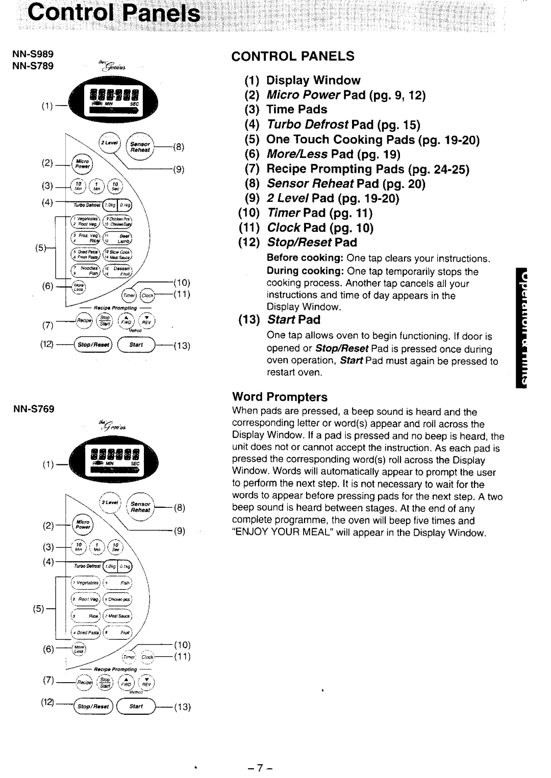 Panasonic NN-S769, NN-S759 manual 