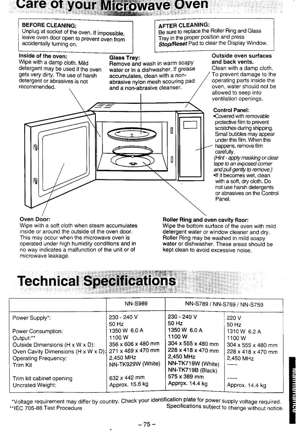 Panasonic NN-S769, NN-S759 manual 