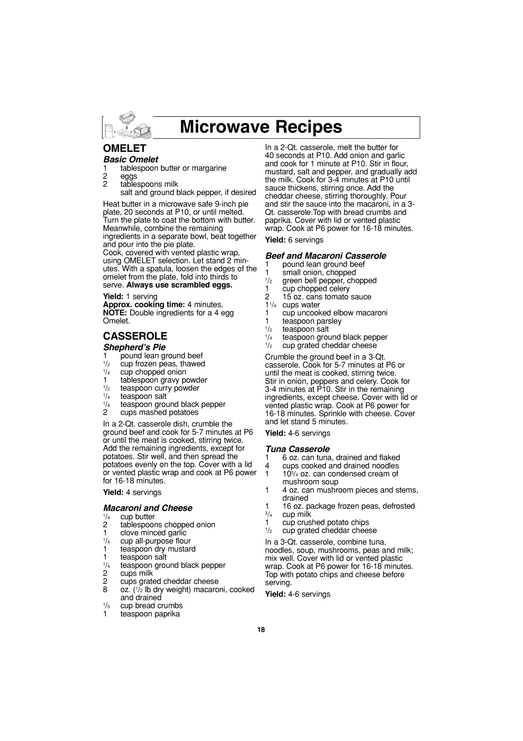 Panasonic NN-S963 Microwave Recipes, Tablespoon butter or margarine Eggs Tablespoons milk, Approx. cooking time 4 minutes 