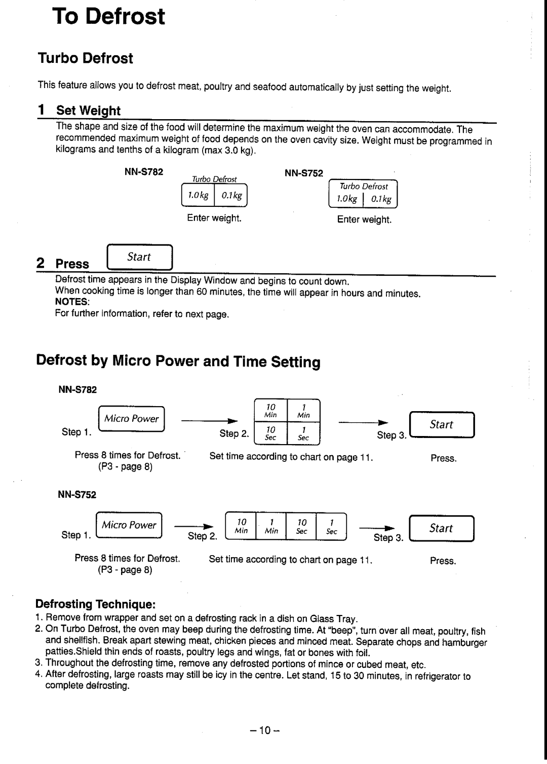 Panasonic NN-S782, NN-S752 manual 