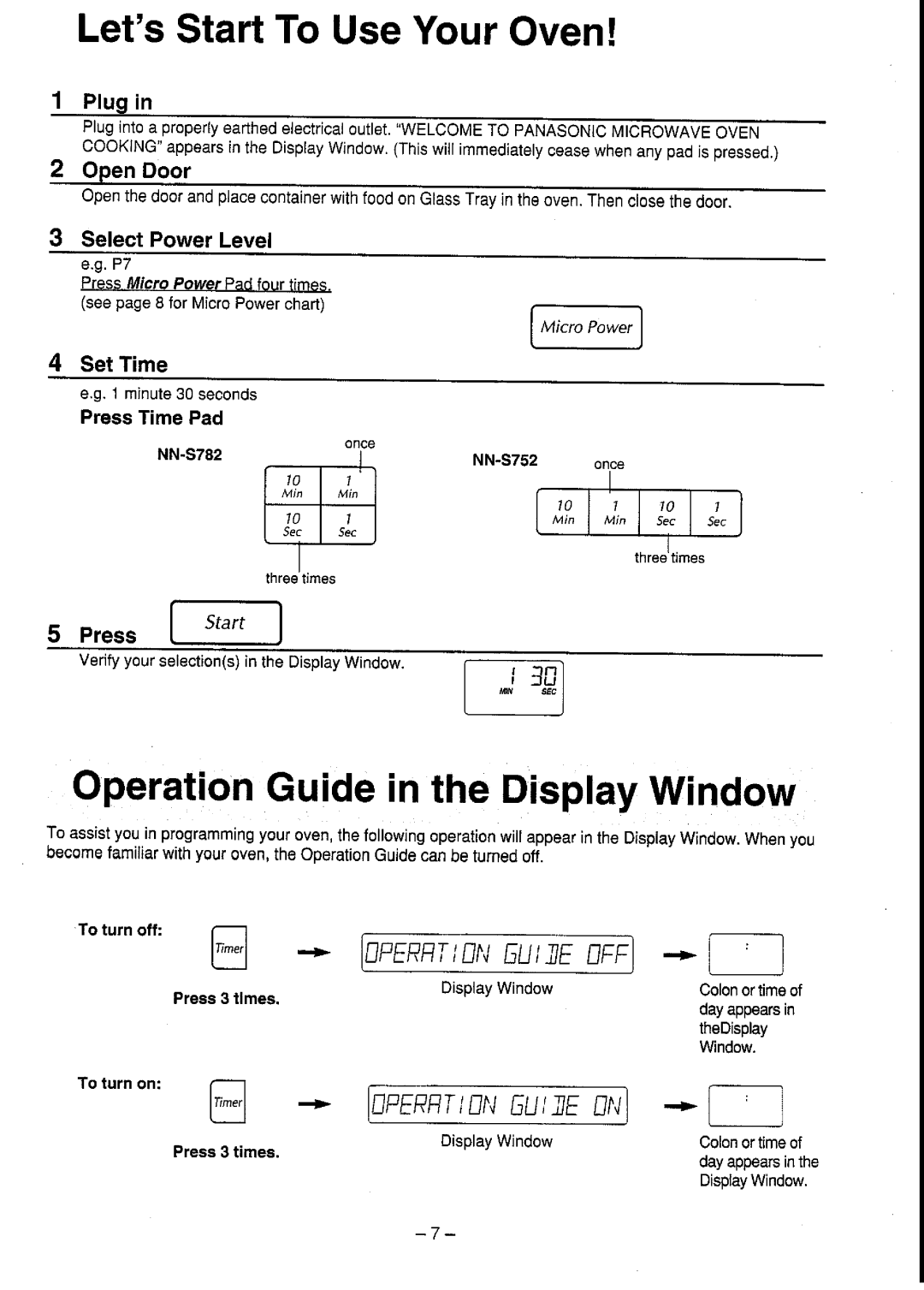 Panasonic NN-S752, NN-S782 manual 