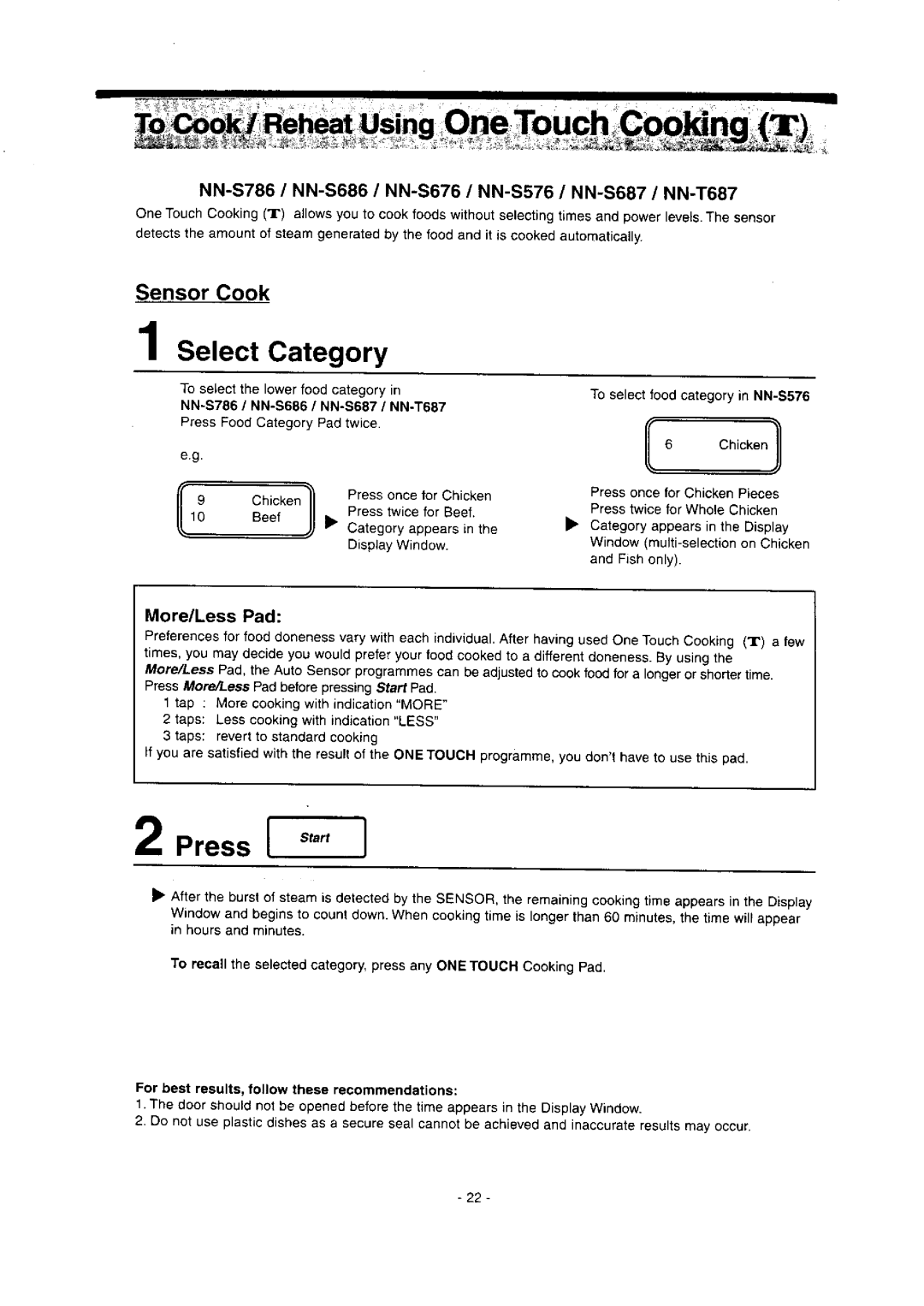 Panasonic NN-S786 manual 