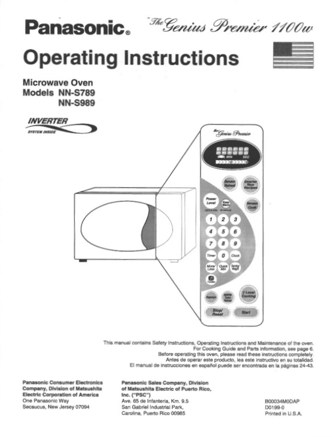 Panasonic NN-S989, NN-S789 manual 