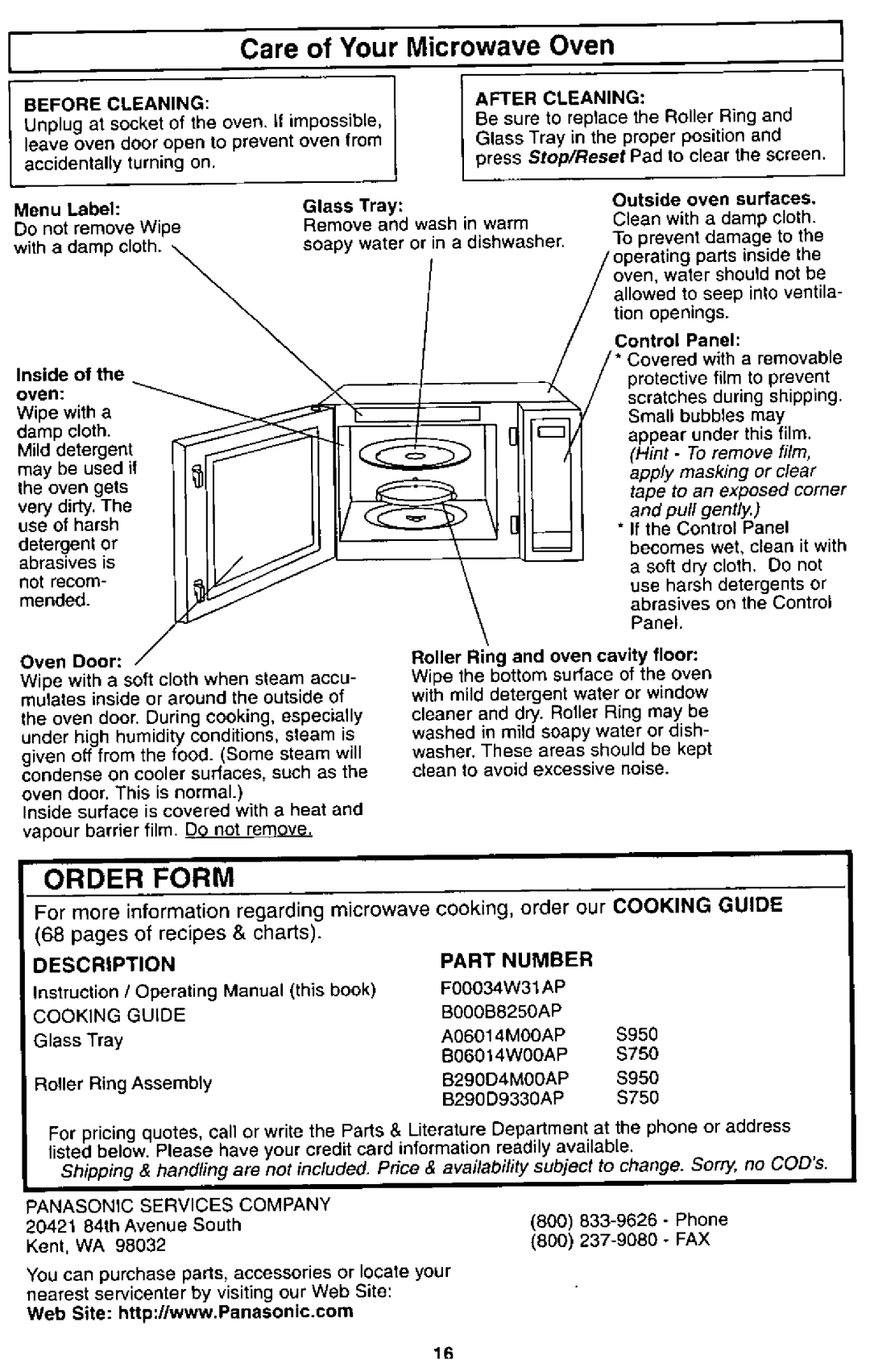 Panasonic NN-S950, NN S750 manual 