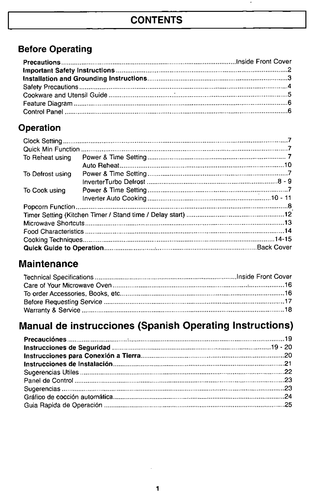 Panasonic NN-S751, NN-S951 manual 